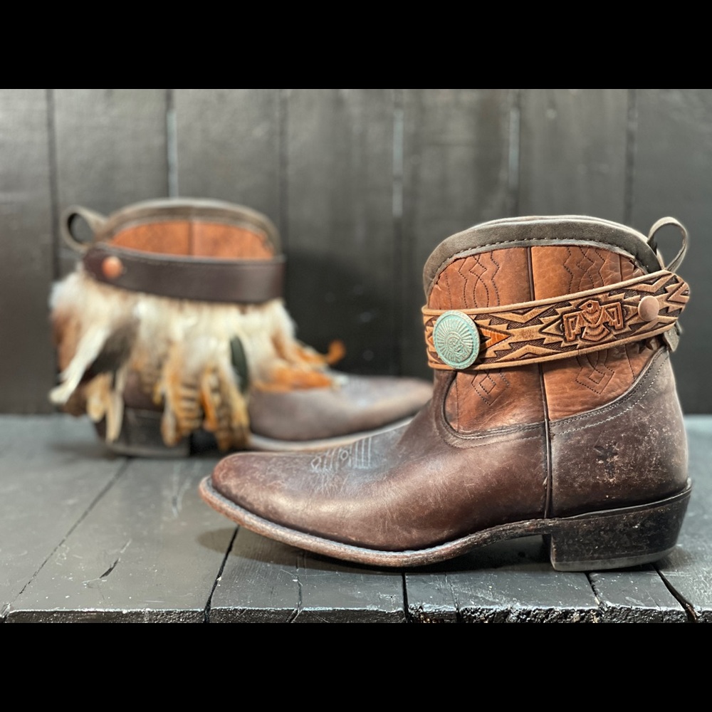 SOLD Upcycled Frye boots into a FauxyFurr Boho Boot - Picture 5 of 8